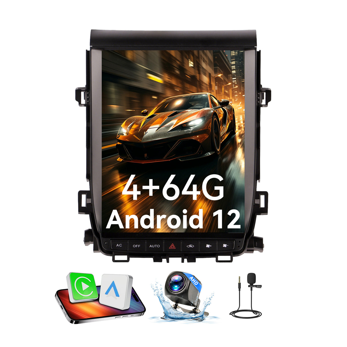 Car Stereo Radio 8-Core, with Android Auto Wireless Carplay for Toyota Alphard A20 2008-2012 Upgrade 2K Touchscreen Bluetooth WiFi GPS DSP AM FM Head Unit