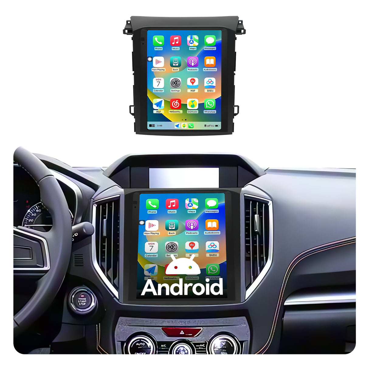Android Car Radio Stereo for 2018–2021 Subaru XV/Crosstrek - 9.7" IPS Touch Screen, Upgrade Dash Kit with CarPlay & Android Auto, GPS Navigation, SWC Support, Bluetooth 5, WiFi,