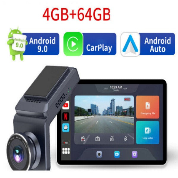 ZHNN Android 9 Wireless CarPlay Dash CAM 1080P HD 4+64——Tbox AR
