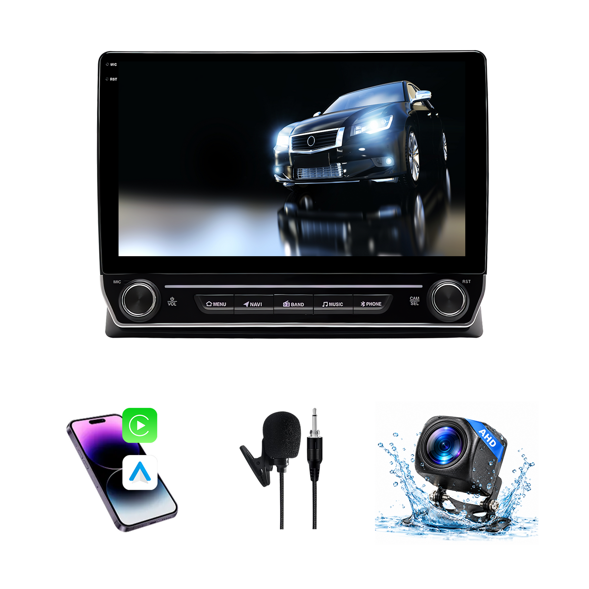 10" Touchscreen Android Car Radio Compatible with Toyota 4Runner 2003-2009, Wireless Apple CarPlay & Android Auto, GPS Navigation, Bluetooth Hands-Free, FM Receiver, HD Backup Camera Input, 2+64GB