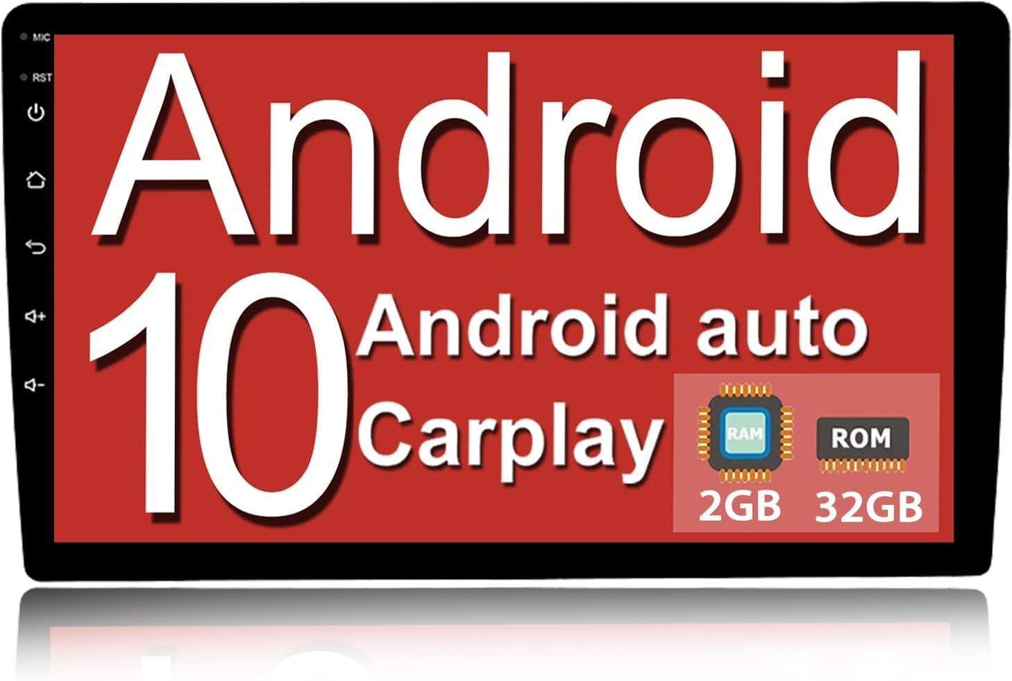 ZHNN 10.1 Inch Double Din Touch Screen Android 10 Carplay Radio