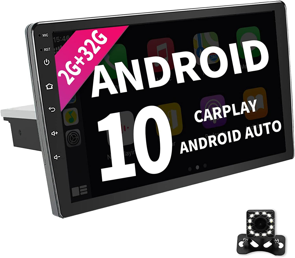 ZHNN 10.1 Inch Single Din Touch Screen Android 10 Car Stereo Radio