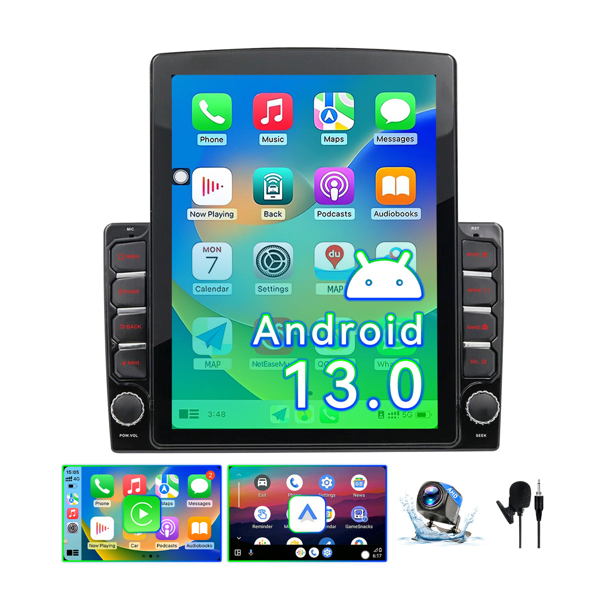 ZHNN Car Stereo Radio Compatible with Toyota Tundra 2014-2021,Android 13 Head Unit,9.7 Inch Touchscreen Support Bluetooth/Wireless CarPlay Android Auto/GPS/WiFi/Mirror Link/Backup Camera