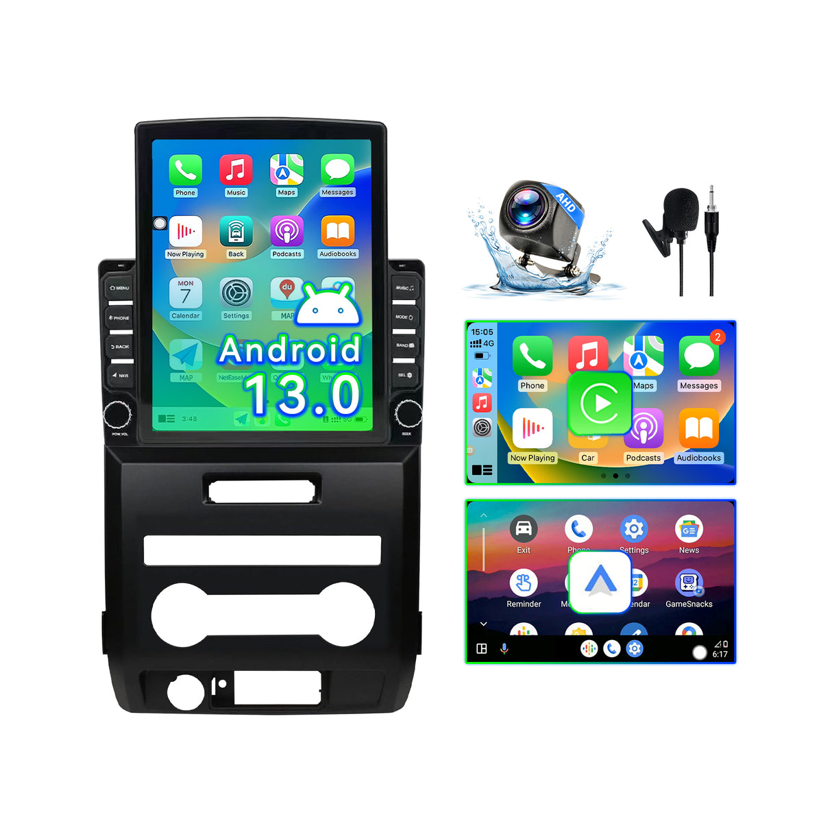 ZHNN Android 13 Car Stereo Radio Compatible with Ford F150 2009 2010 2011 2012,9.7 Inch Touchscreen Manual AC Upgrade,Wireless CarPlay & Android Auto/Bluetooth/GPS/WiFi/Mirror Link/Backup Camera