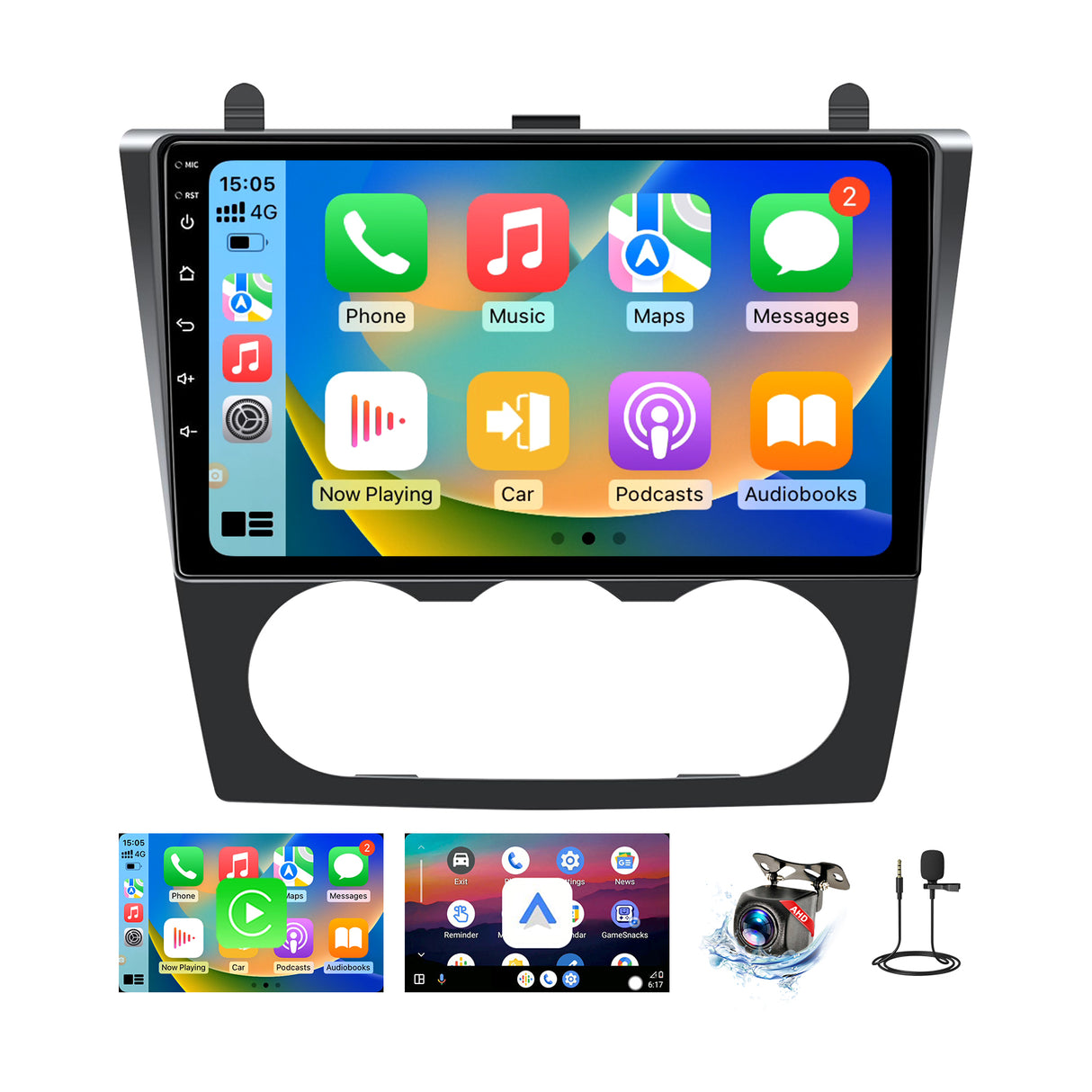 2+64G Android 13 Car Stereo for Nissan Altima Teana (Manual AC) 2008-2012 with 9 Inch Touchscreen Radio Built-in Wireless Carplay/Android Auto/GPS/Bluetooth/FM/AUX/Steering Wheel Controls/Backup Camera