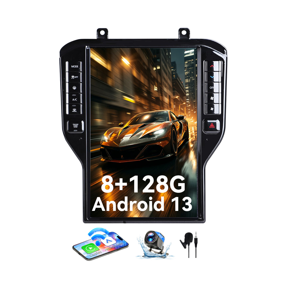 14.5 inch Car Stereo for Ford Mustang 2015-2021 Upgrade, 8-Core Qualcomm CPU, with Wireless CarPlay & Android Auto AHD Backup Camera GPS SWC FM WiFi Bluetooth