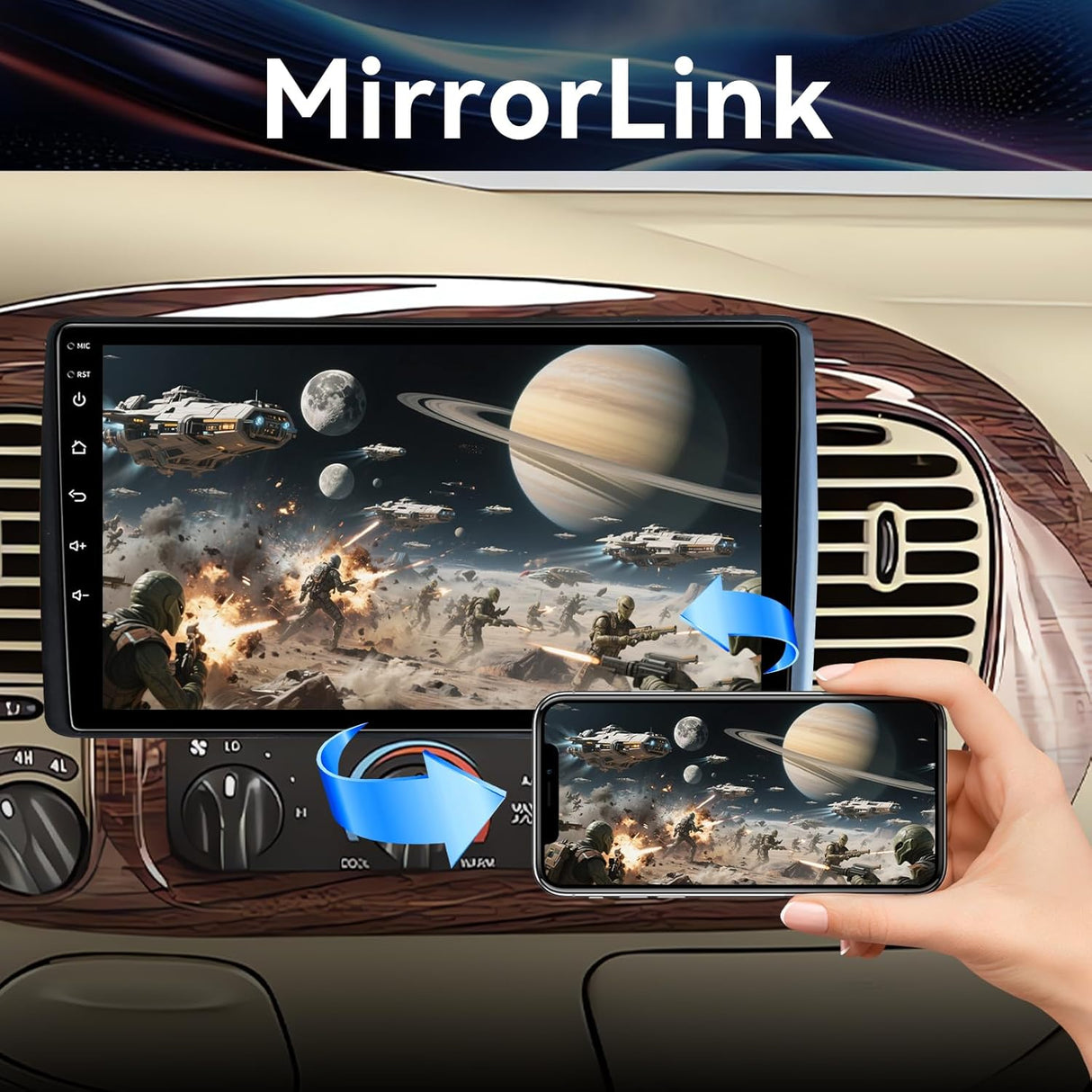 Android 14 Car Stereo Radio Compatible with Ford F150 1997-2003 Expedition 1997-2002 Wireless CarPlay & Android Auto AHD Backup Camera Upgrade 9" Touch Screen GPS WiFi FM Bluetooth 2+64G