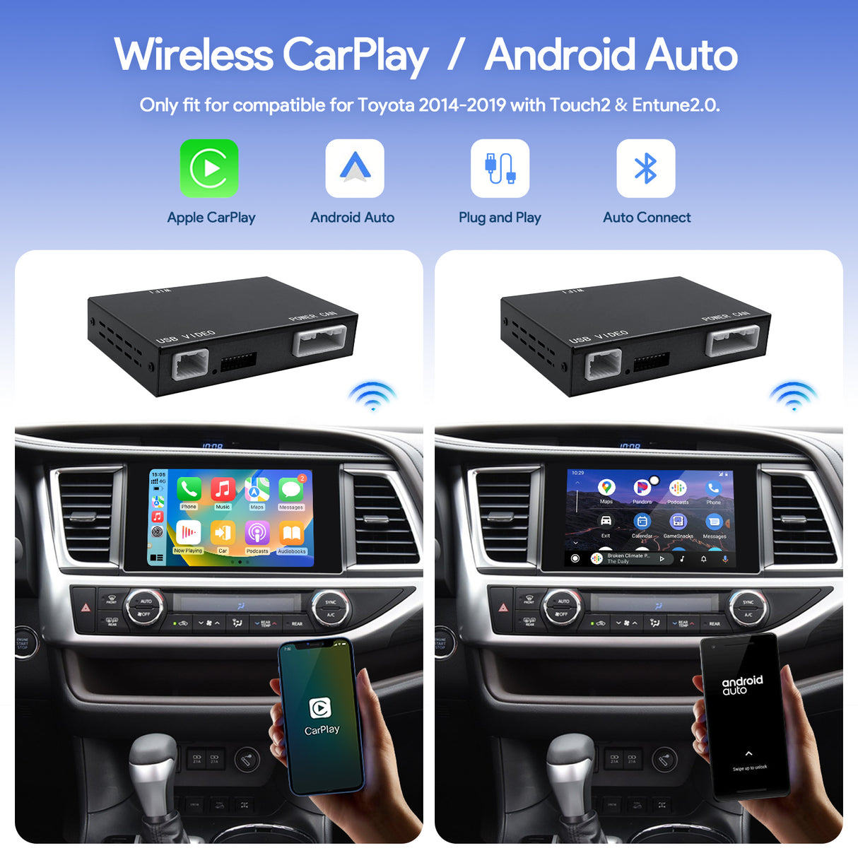 ZHNN Car Adapter Q1 for Toyota with Entune2.0 2014-2019