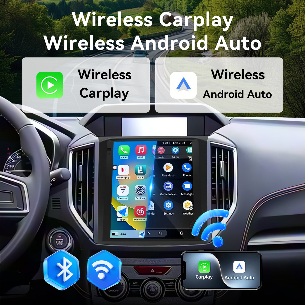 Android Car Radio Stereo for 2018–2021 Subaru XV/Crosstrek - 9.7" IPS Touch Screen, Upgrade Dash Kit with CarPlay & Android Auto, GPS Navigation, SWC Support, Bluetooth 5, WiFi,