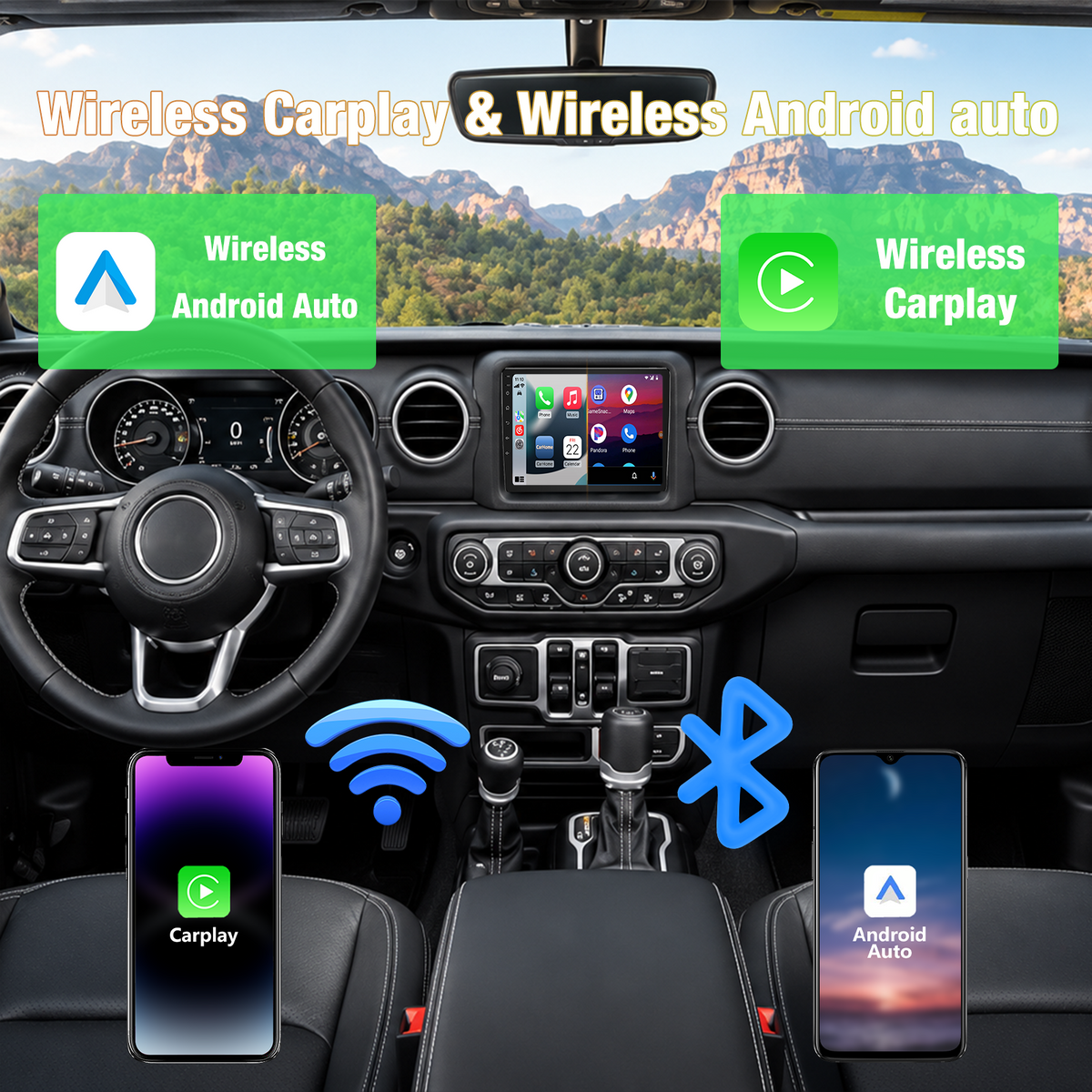 11.5 Inch Biggest Touchscreen Car Stereo for Jeep Wrangler JL & Gladiator 2018-2023, Built-in Wireless CarPlay & Android Auto, Compatible with Factory Original Backup Camera