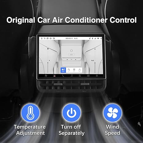 8.66" Rear Screen Compatible with Tesla Model 3 2017-2023 & Model Y 2019-2024