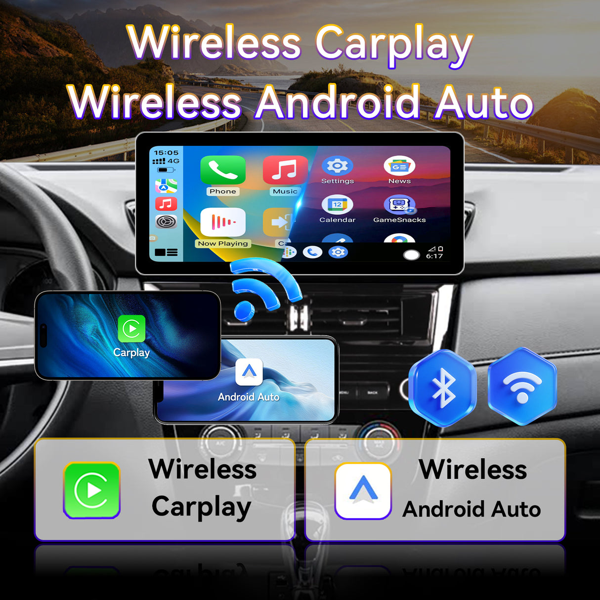 12.3" Android 13 Car Stereo Radio with Android Auto Wireless Carplay Compatible with Nissan Rogue 2014-2020 8core 4+64G Upgrade 2K Touchscreen Bluetooth WiFi GPS DSP AM FM Head Unit