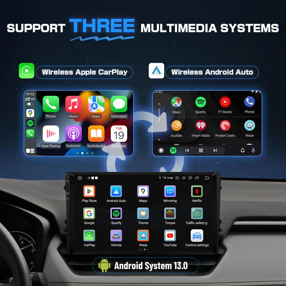 ZHNN B1 CarPlay AI Box for Cars with Wired Carplay/Android Auto