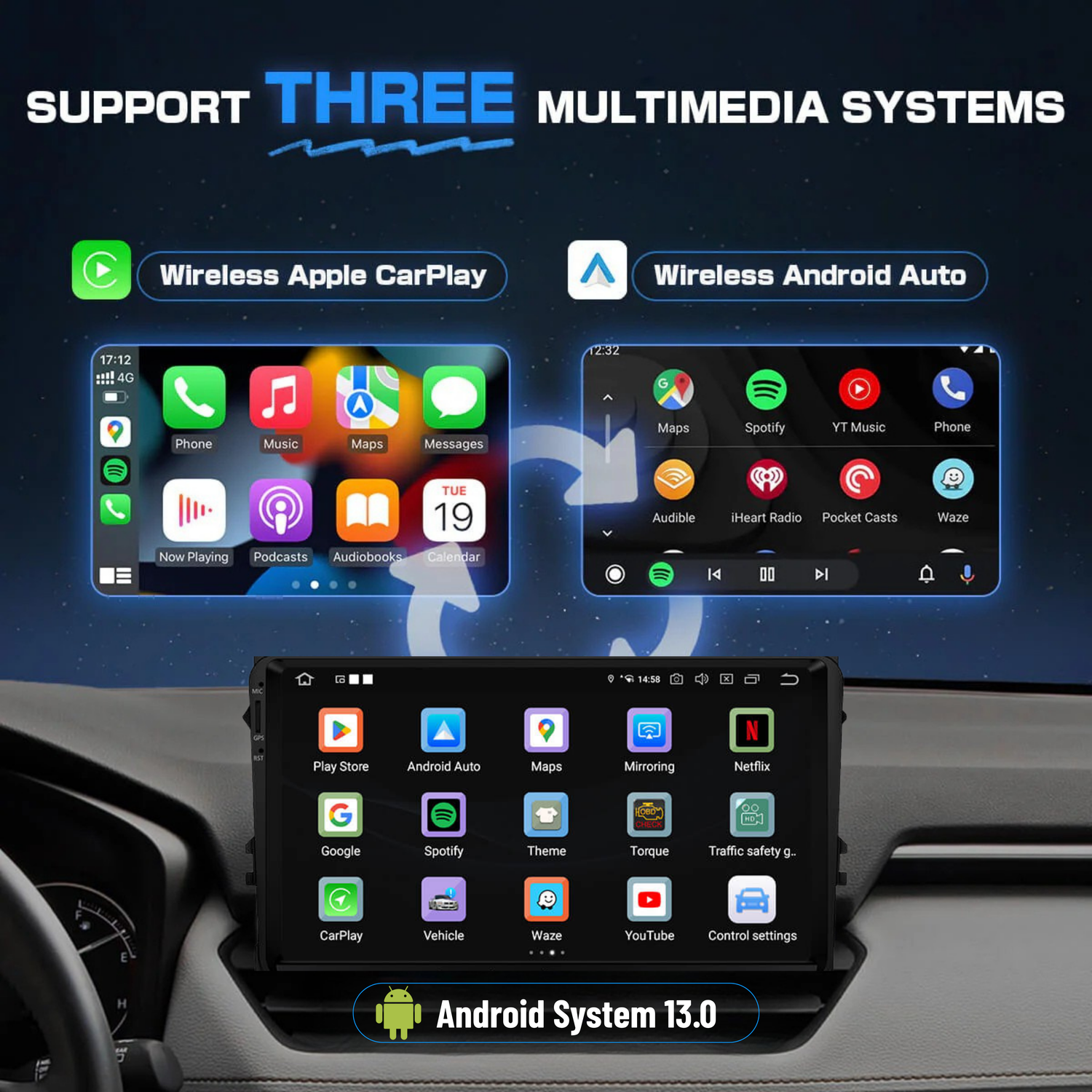 ZHNN B1 CarPlay AI Box for Cars with Wired Carplay/Android Auto