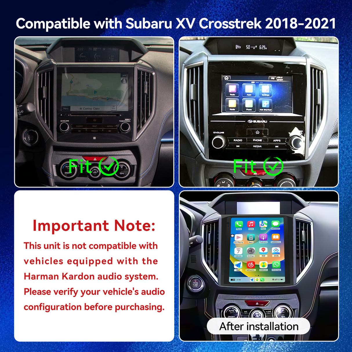 Android Car Radio Stereo for 2018–2021 Subaru XV/Crosstrek - 9.7" IPS Touch Screen, Upgrade Dash Kit with CarPlay & Android Auto, GPS Navigation, SWC Support, Bluetooth 5, WiFi,