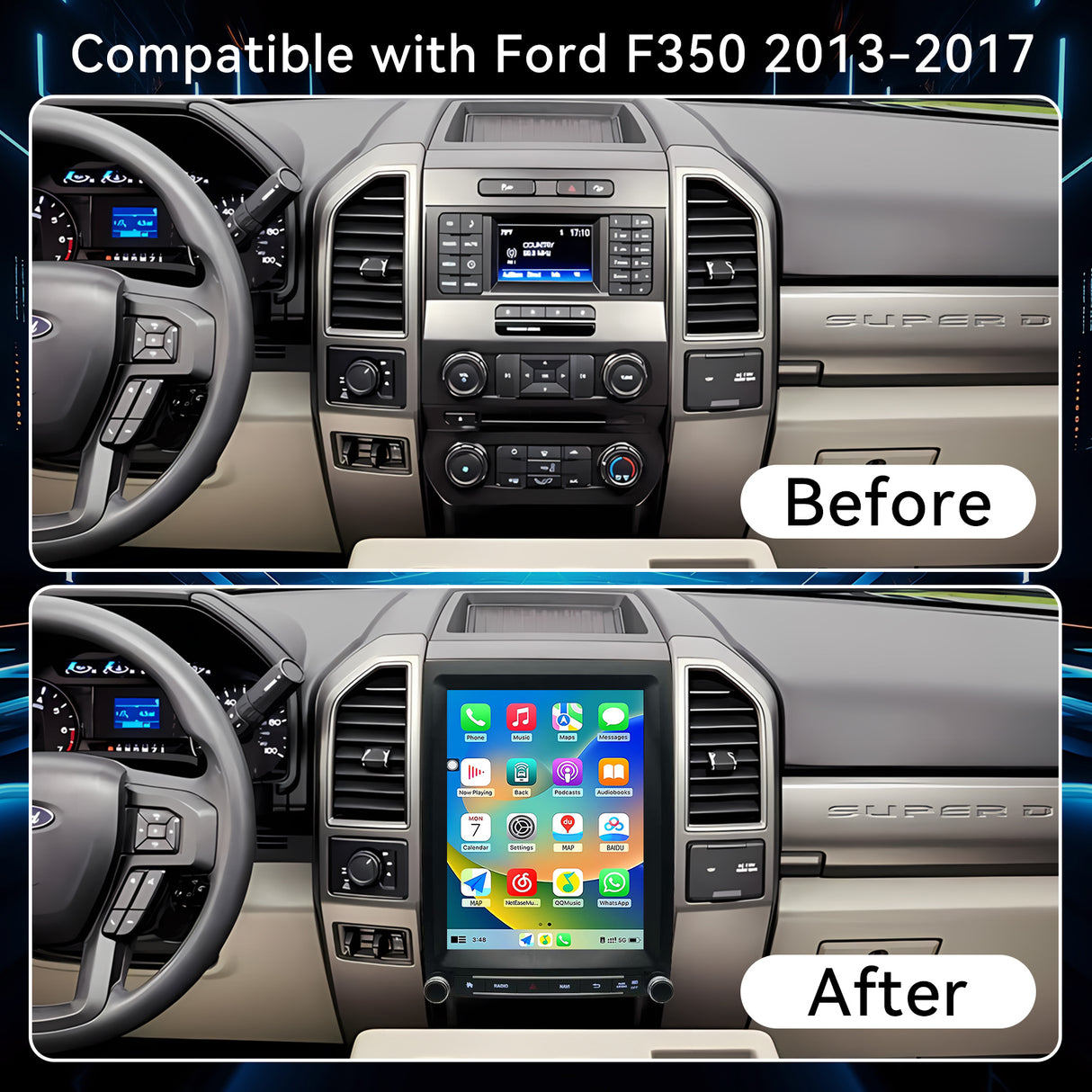 12.1 inch Android 13 Car Radio for Ford expedition F350 2013-2017, Upgrade Head Unit 1920*1080 Touch Screen Carplay Android Auto GPS Navigation,4G+64G, 8Core