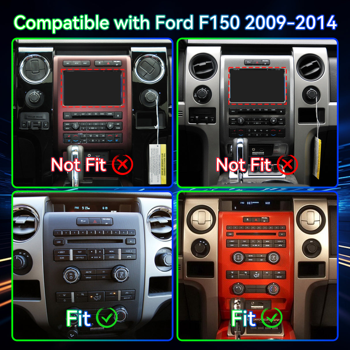 ZHNN Android 13 Car Stereo Radio Compatible with Ford F150 2009 2010 2011 2012,9.7 Inch Touchscreen Manual AC Upgrade,Wireless CarPlay & Android Auto/Bluetooth/GPS/WiFi/Mirror Link/Backup Camera