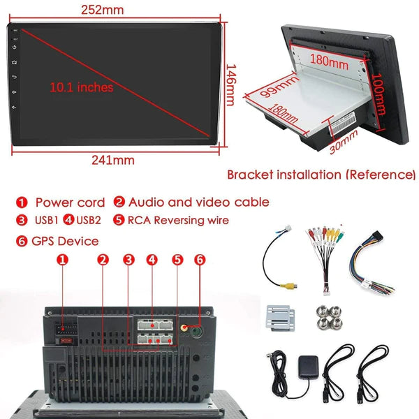 ZHNN 10.1 Inch Single Din Touch Screen Android 10 Car Stereo Radio