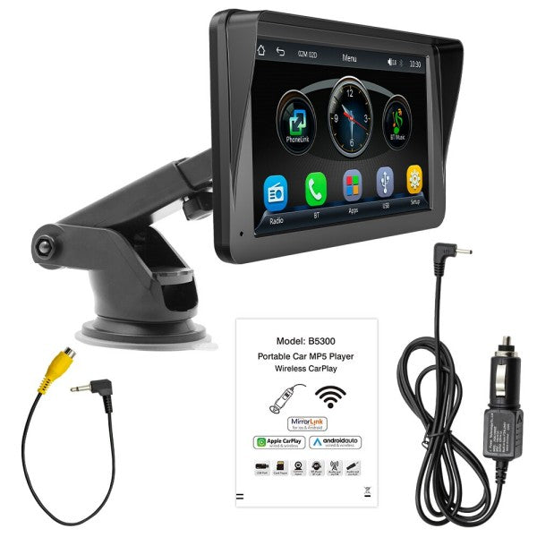 ZHNN 7 INCH Portable Carplay Stereo Supports Wireless Carplay