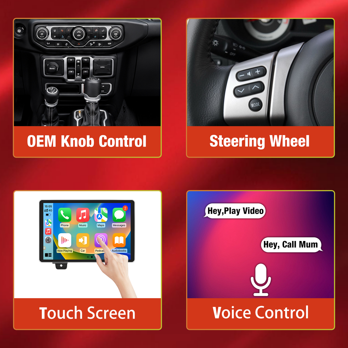 11.5 Inch Biggest Touchscreen Car Stereo for Jeep Wrangler JL & Gladiator 2018-2023, Built-in Wireless CarPlay & Android Auto, Compatible with Factory Original Backup Camera