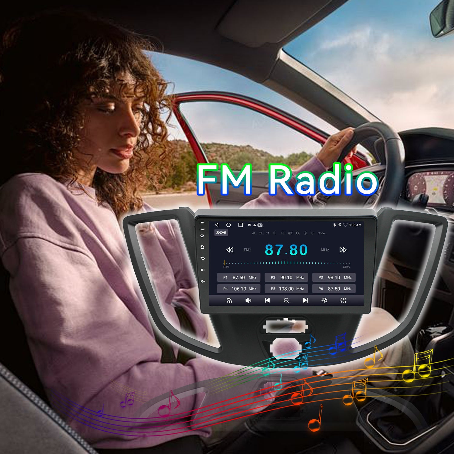 ZHNN Android 13 Car Stereo Radio Compatible with Ford Transit 2013-2019,9" Touchscreen Support Bluetooth/Wireless CarPlay Andriod Auto/GPS/WiFi/Mirror Link/Backup Camera