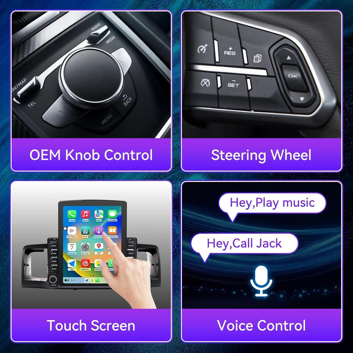 9.7 Inch Car Radio Compatible with Toyota Corolla 2005-2012 with Wireless Carplay/Android Auto, with GPS Navigation/FM Radio/SWC/Backup Camera