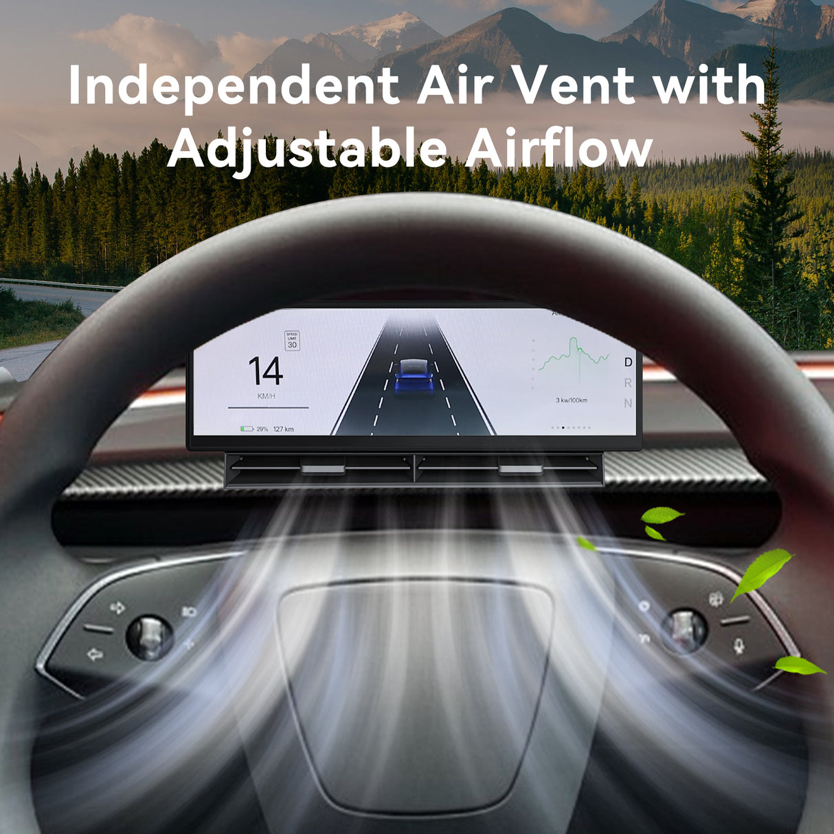 ZHNN 10.88 Inch Head Up Display Compatible with Tesla Model 3 2017-2023 Model Y 2019-2024, Smart Dashboard Touch Screen Instrument Cluster Display with Wireless CarPlay/Android Auto/Camera/Air Vent