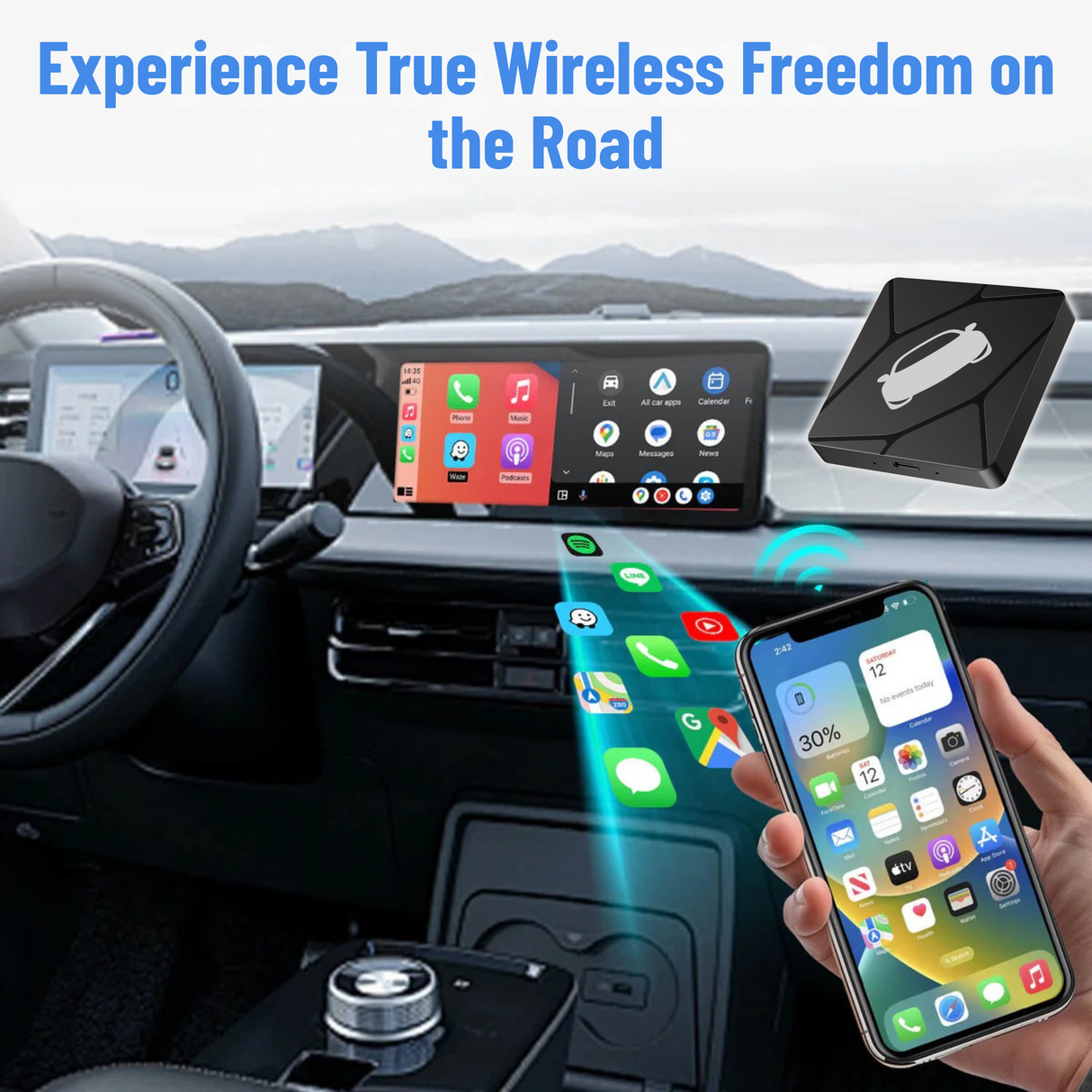 Wireless CarPlay Adapter for Car with OEM Wired CarPlay/Android Auto