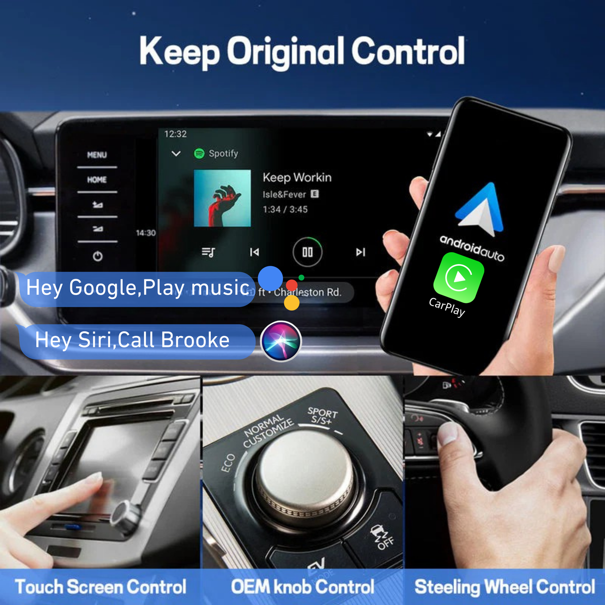 Wireless CarPlay Adapter for Car with OEM Wired CarPlay/Android Auto
