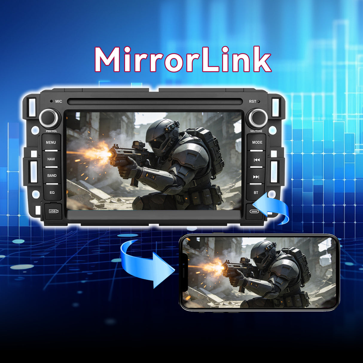 10" Android 13 Wireless CarPlay & Android Auto Radio for Chevy Silverado 2007-2014 | GMC Sierra Yukon Tahoe | 2+64GB, GPS, WiFi & Backup Camera