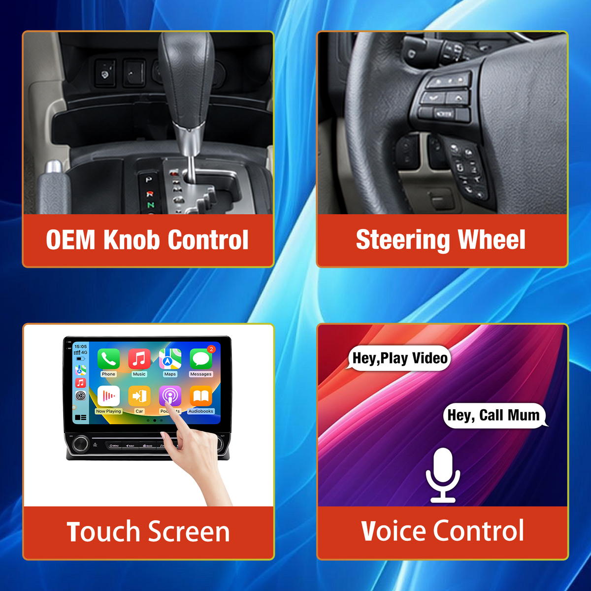 10" Touchscreen Android Car Radio Compatible with Toyota 4Runner 2003-2009, Wireless Apple CarPlay & Android Auto, GPS Navigation, Bluetooth Hands-Free, FM Receiver, HD Backup Camera Input, 2+64GB
