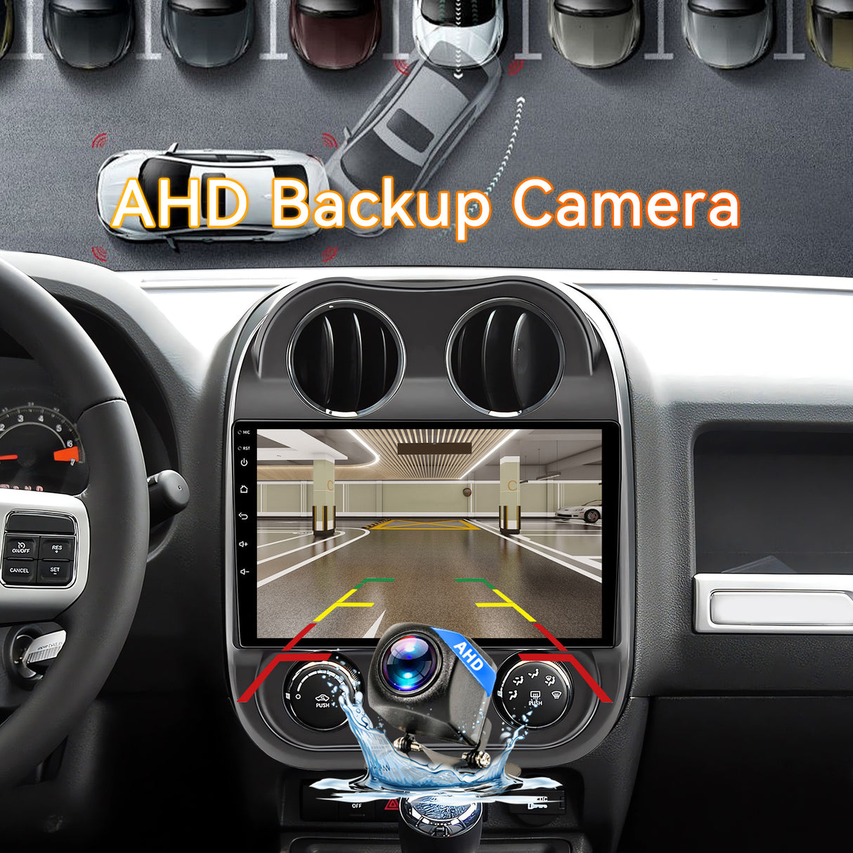 Car Radio Stereo for Jeep Compass Patriot 2009-2016: 10inch 1280 * 800HD Touch Screen Head Unit Replacement AM FM RDS CarPlay Android Auto Backup Camera, SWC, GPS