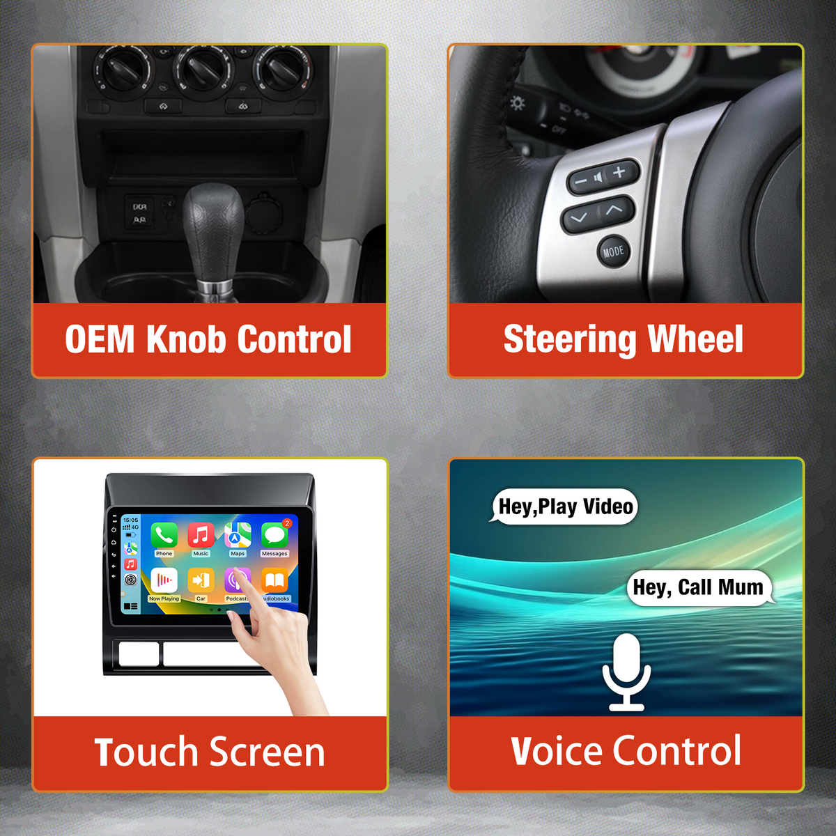 Android 13 Car Radio for Toyota Tacoma 2005–2015, Built-in Wireless Apple CarPlay & Android Auto