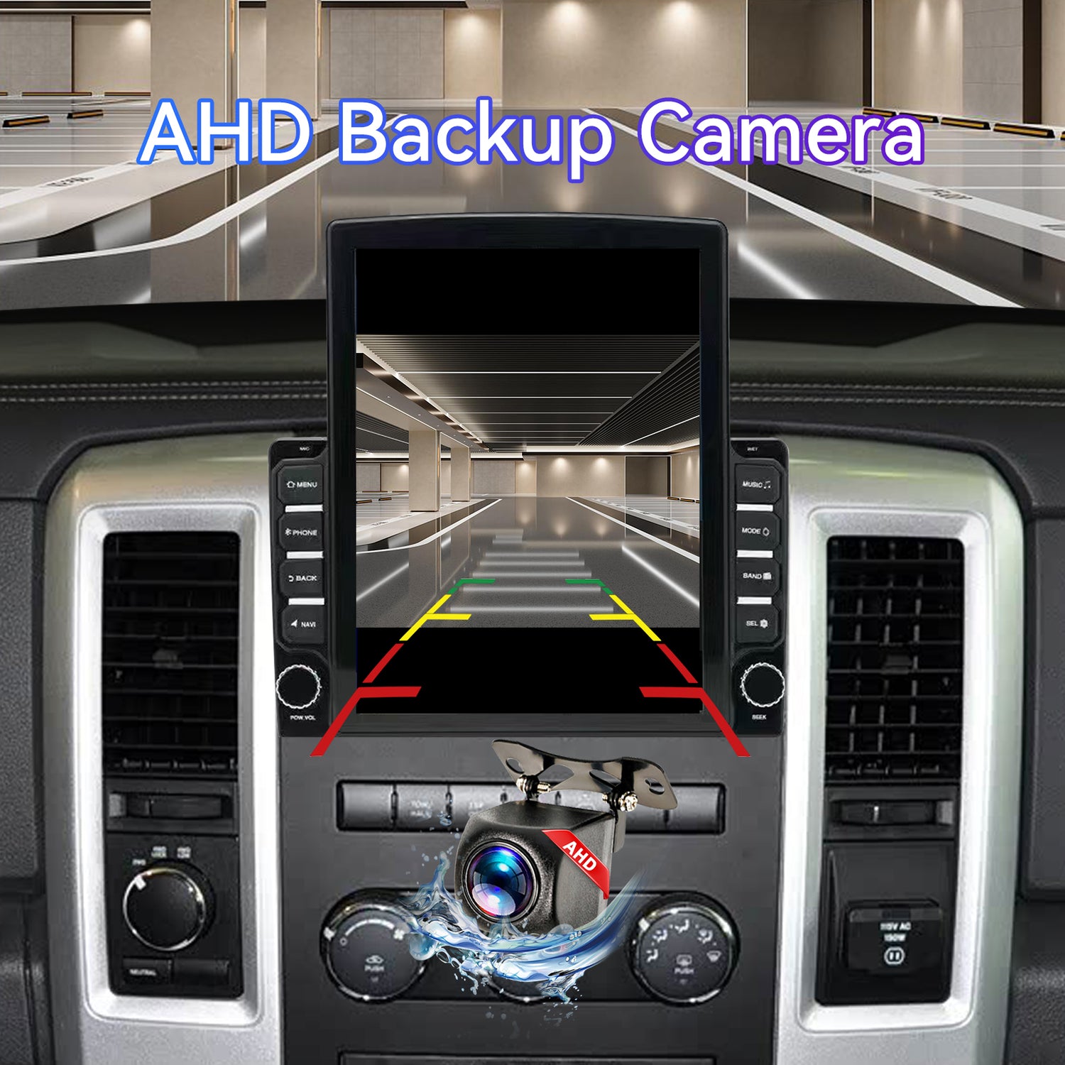 ZHNN 9.7 Inch Android 13 Car Radio Compatible with Dodge RAM 1500 2500 3500 2009-2012/ Jeep Wrangler JK 2007-2018, 2+64G Car Stereo with Wireless CarPlay Android Auto/WiFi/GPS/Backup Camera