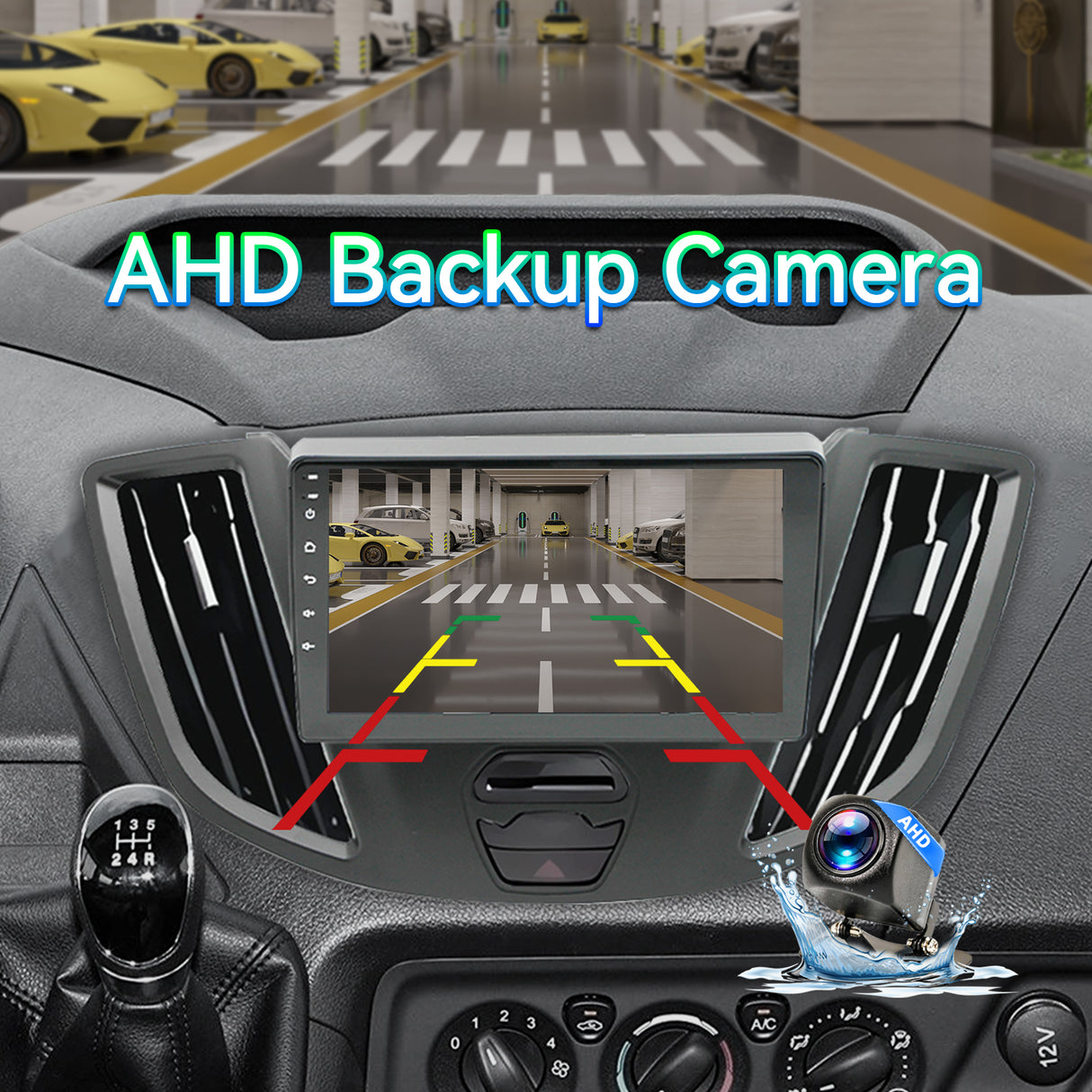 ZHNN Android 13 Car Stereo Radio Compatible with Ford Transit 2013-2019,9" Touchscreen Support Bluetooth/Wireless CarPlay Andriod Auto/GPS/WiFi/Mirror Link/Backup Camera