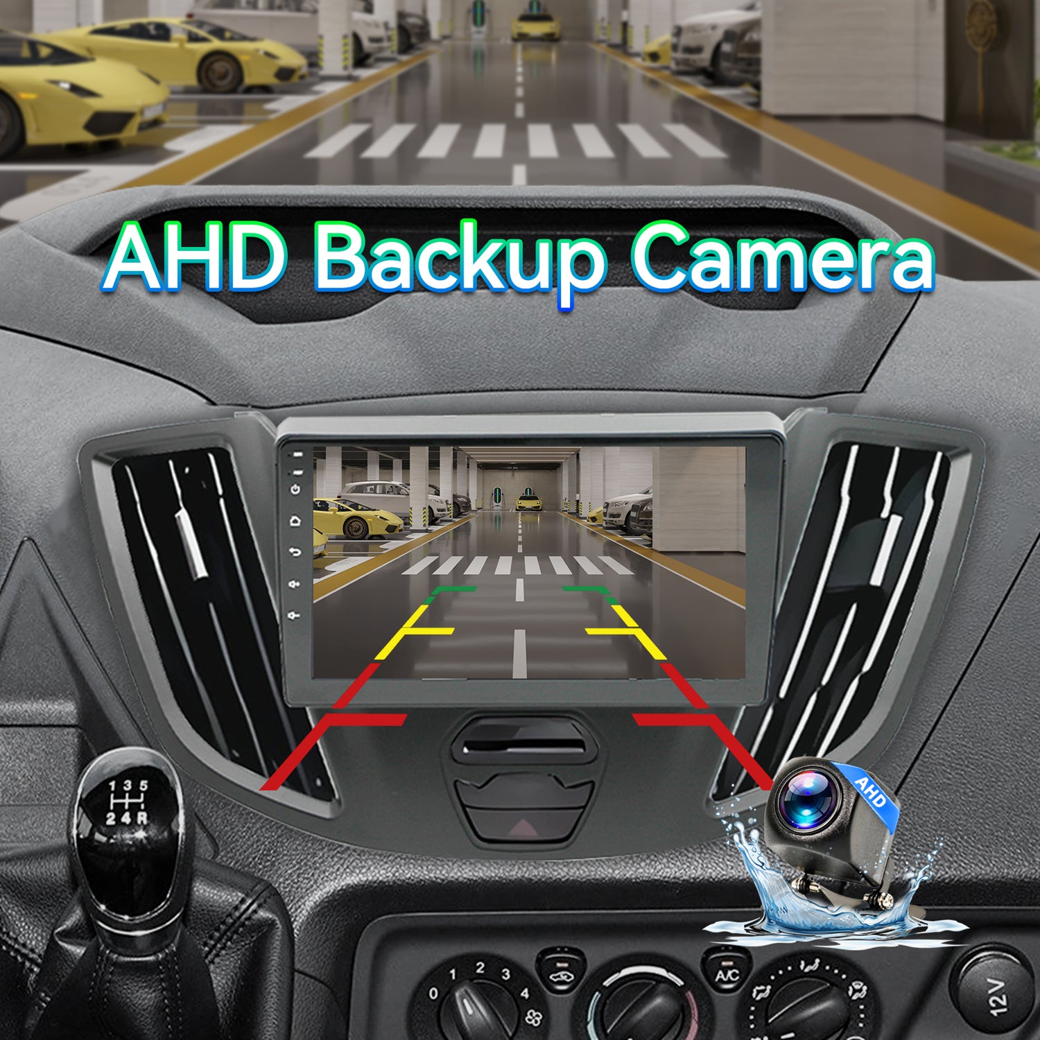 ZHNN Android 13 Car Stereo Radio Compatible with Ford Transit 2013-2019,9" Touchscreen Support Bluetooth/Wireless CarPlay Andriod Auto/GPS/WiFi/Mirror Link/Backup Camera