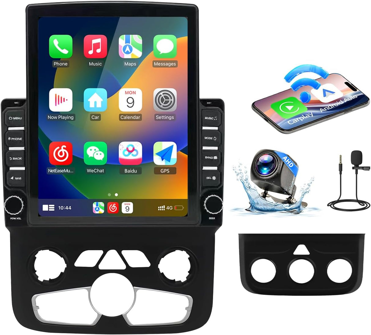 Android 13 Car Radio Stereo Compatible with Dodge Ram 1500/2500/3500 2013-2018 Upgrade with Wireless Carplay&Android Auto, GPS/SWC/Backup Camera/Seat Heating, for Manual & Auto AC (9.7 Inch)