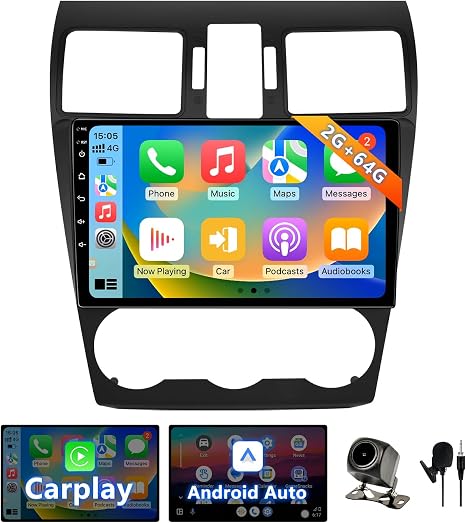 Android 13 Car Radio Stereo Compatible with Subaru Forester WRX Impreza 2013 2014 2015, 2+64G 9 Inch Touch Screen with Wireless CarPlay Android Auto/GPS Navigation, Mirrorlink, Backup Camera