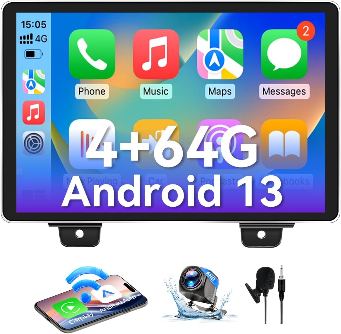 11.5 Inch Car Radio Stereo Compatible with Jeep Wrangler JL 2018-2021/Gladiator JT 2020 2021,4+64G Android Car Radio with CarPlay &Android Auto GPS Navigation SWC Backup Camera