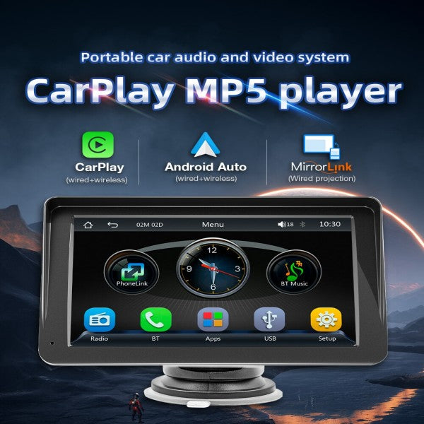 ZHNN 7 INCH Portable Carplay Stereo Supports Wireless Carplay