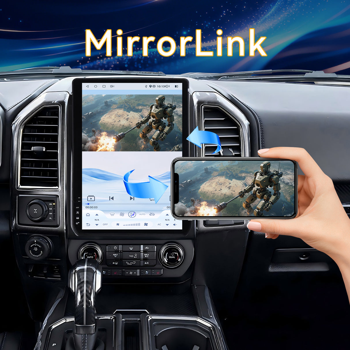Car Stereo Radio 8-Core Qualcomm CPU, with Android Auto Wireless Carplay for Ford F150 2015-2020 Upgrade 2K Touchscreen Bluetooth WiFi GPS DSP AM FM Head Unit
