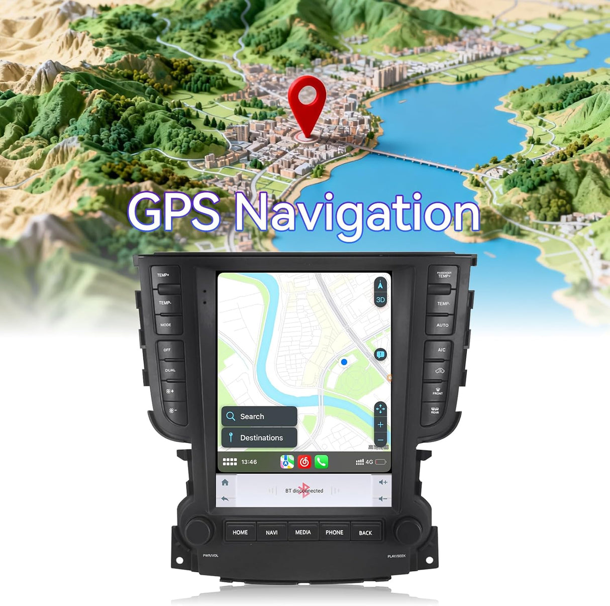 9.7 Inch Car Radio Compatible with Acura TL 2004-2008 4+64G T-Style Car Stereo Head Unit with Wireless Carplay/Android Auto