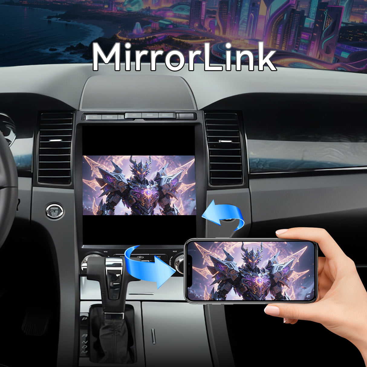 Car Radio Stereo for Ford Taurus 2009-2011 12.1' Touchscreen 4G RAM 64G ROM Wireless Carplay Android Auto Touchscreen 4G RAM 64G ROM with GPS Navigation WiFi Bluetooth FM