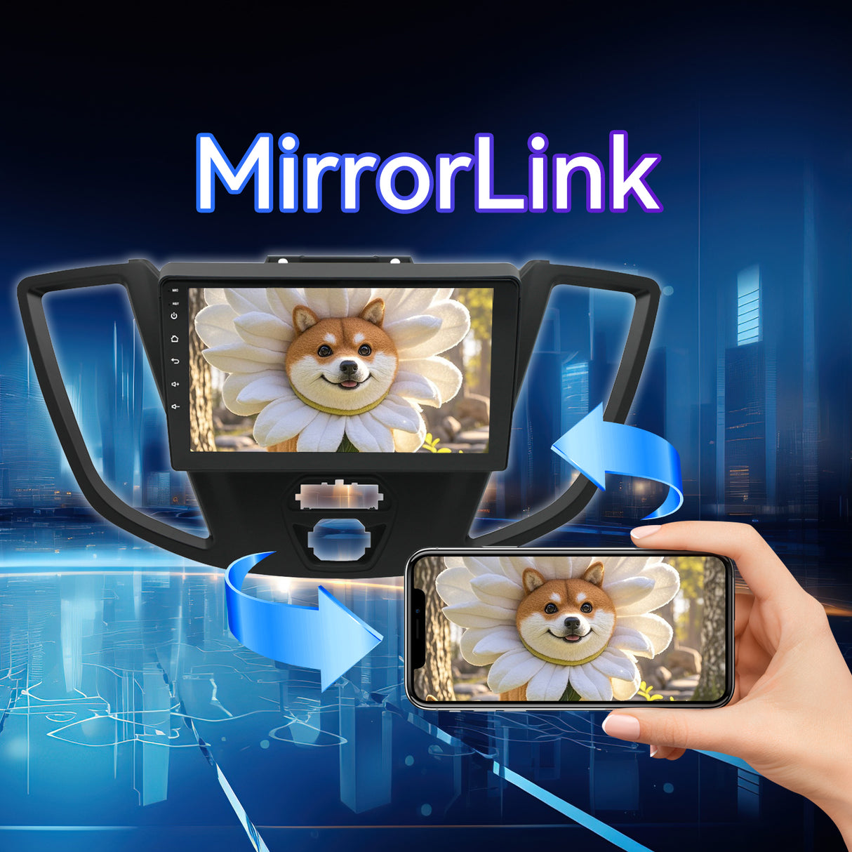 Android 13 Car Stereo for Ford Transit 2015-2018, 9 Inch Touch Screen with Wireless CarPlay/Android Auto/Mirrorlink/GPS Navigation/Backup Camera/FM