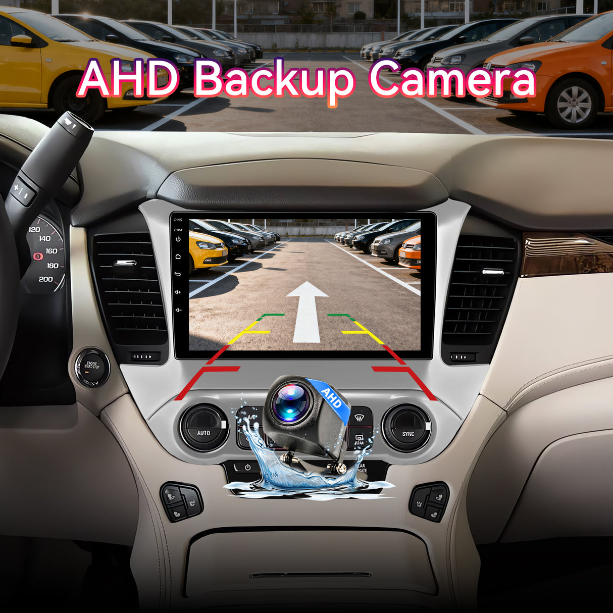 Car Stereo for Chevy Suburban Tahoe Yukon 2015-2019 Upgrade Wireless CarPlay & Android Auto AHD Backup Camera GPS SWC FM WiFi Bluetooth