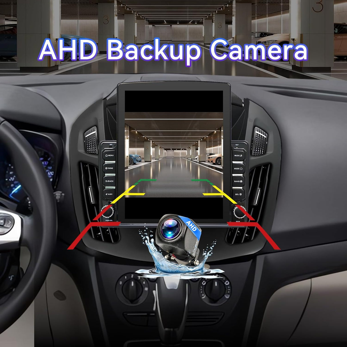 9.7 Inch Car Radio Compatible with Ford Transit Connect 2014-2018, Android 14 Touch Screen Car Stereo with CarPlay/Android Auto(2G+64G)