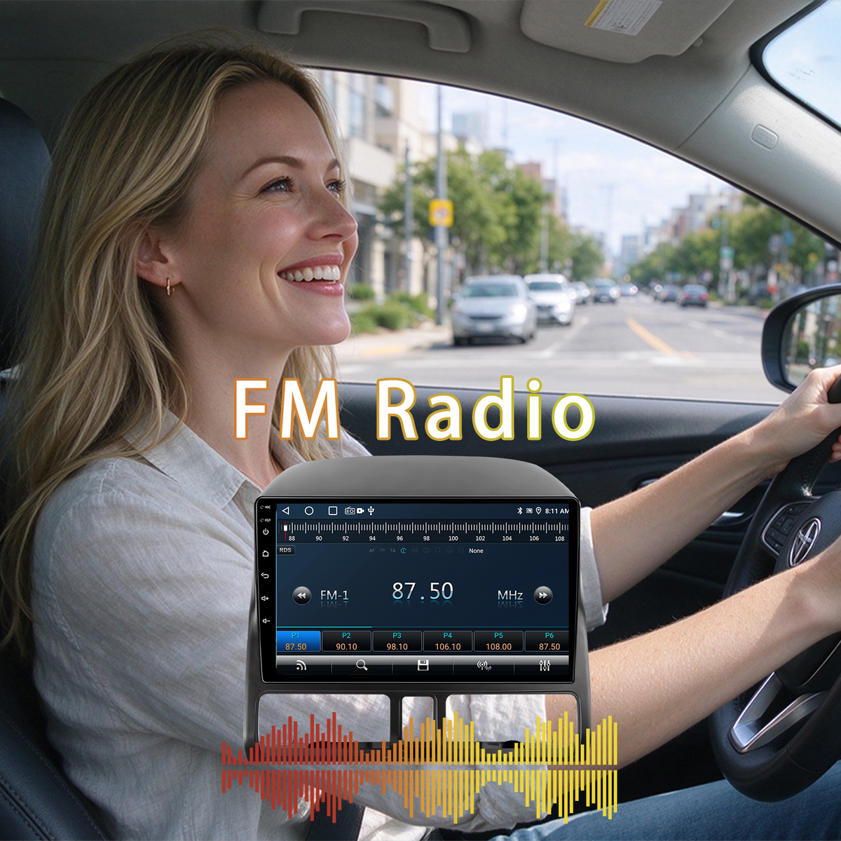 Honda CRV 2002-2006, Wireless CarPlay Android Auto GPS Navigation WiFi Bluetooth FM/RDS SWC Dual USB, with HD Rear View Camera, 2GB+64GB