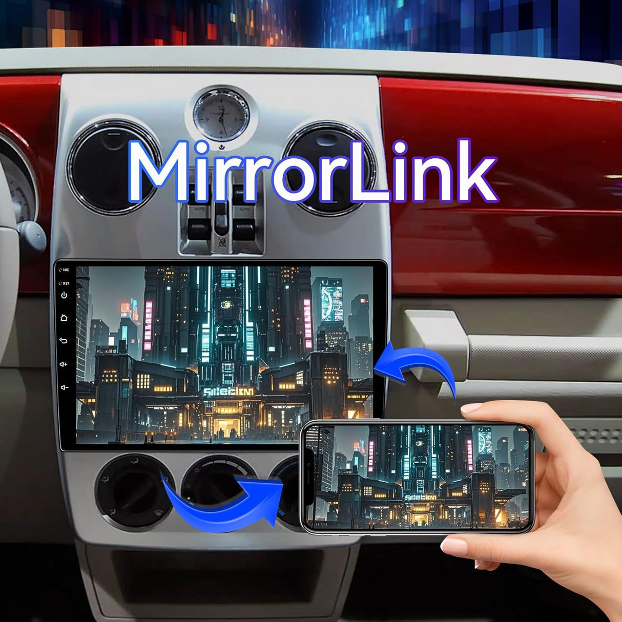 Android 13 Car Radio for Dodge Ram 1500/2500/3500 2006-2008, Chrysler 300/300C,Jeep Grand Cherokee 2005-2007, Wireless CarPlay/Android Auto