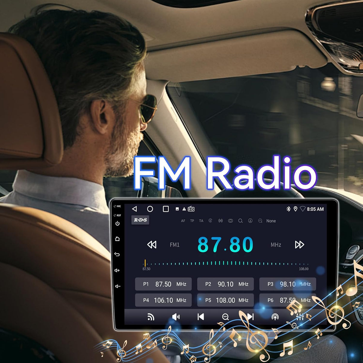 Android 13 Car Radio for Dodge Ram 1500/2500/3500 2006-2008, Chrysler 300/300C,Jeep Grand Cherokee 2005-2007, Wireless CarPlay/Android Auto