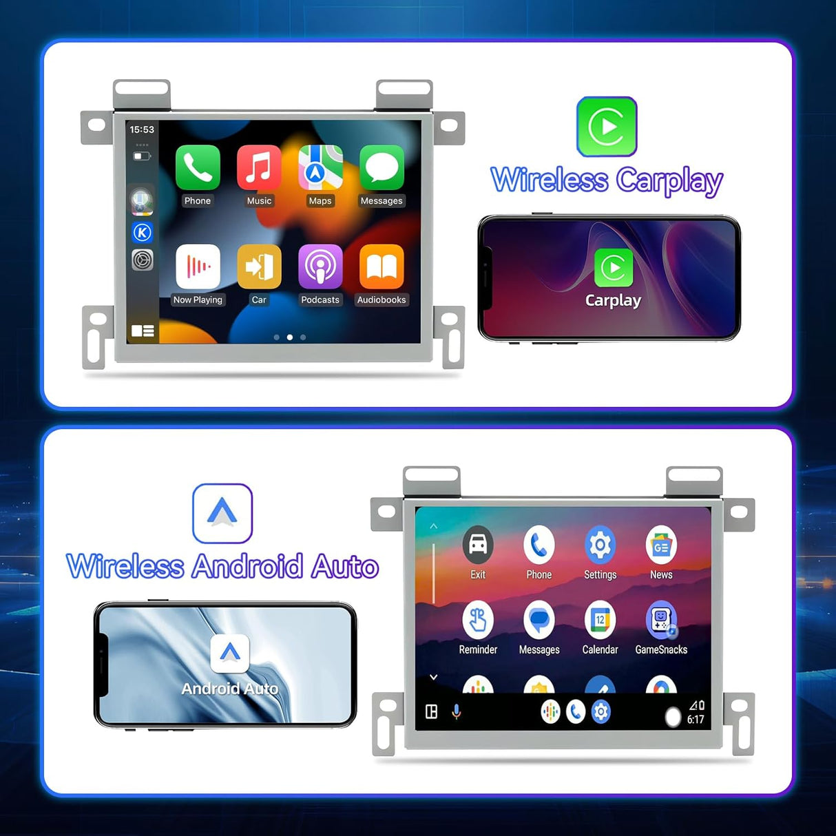 Android 13 Car Radio for Dodge Ram 1500/2500/3500 2013-2018/Jeep Dodge Grand Cherokee 2014-2022 with Wireless CarPlay/Android Auto/GPS Navigation/Backup Camera